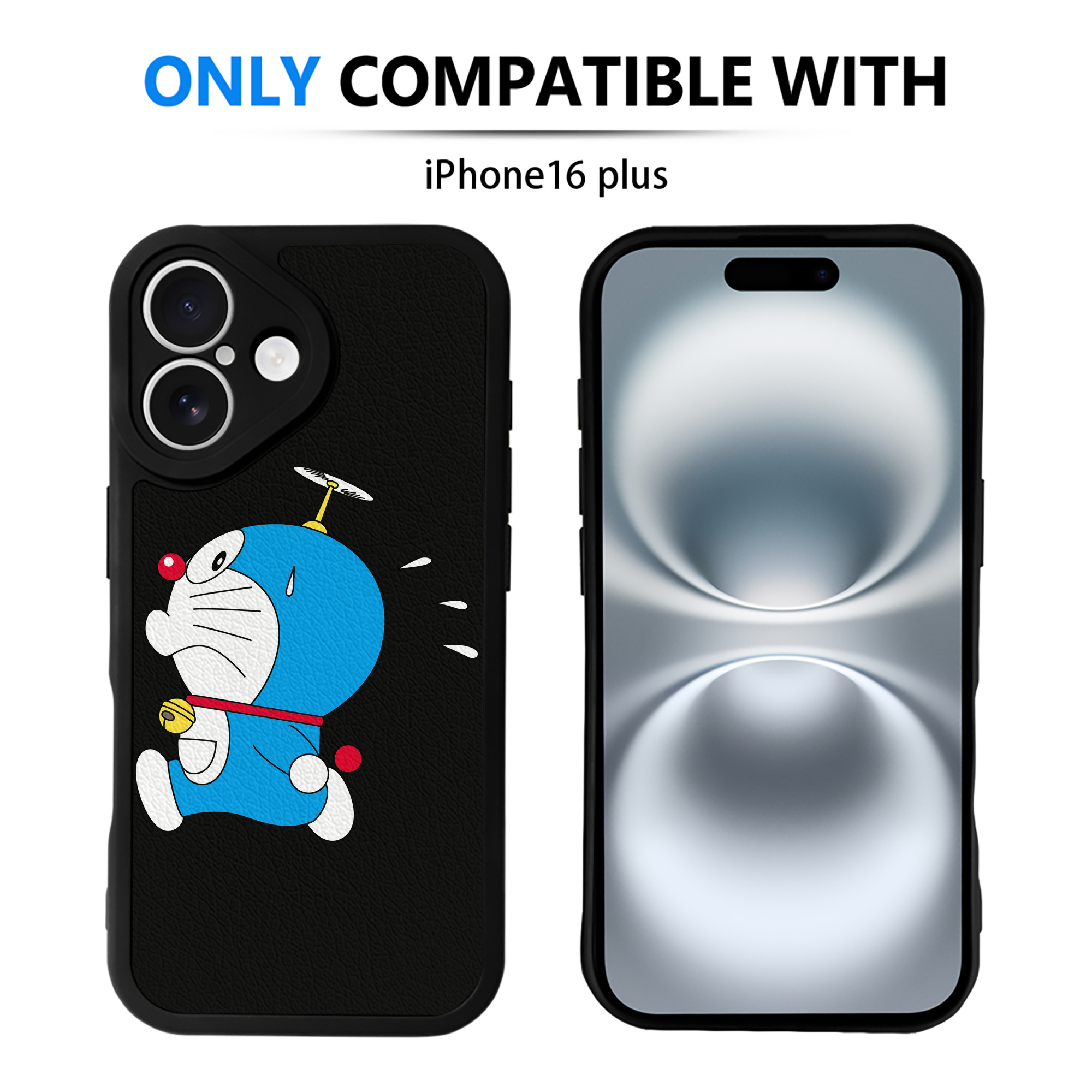 （画像用） ドラえもん Doraemon 【iPhone 16シリーズ対応】シリコンスマホケース（レザー調） 材質：シリコン